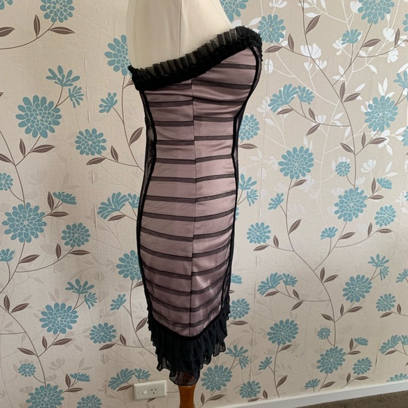 Elle Zeitoune Dress Strapless Corset Black Lace Size 6 - Picture 4 of 9